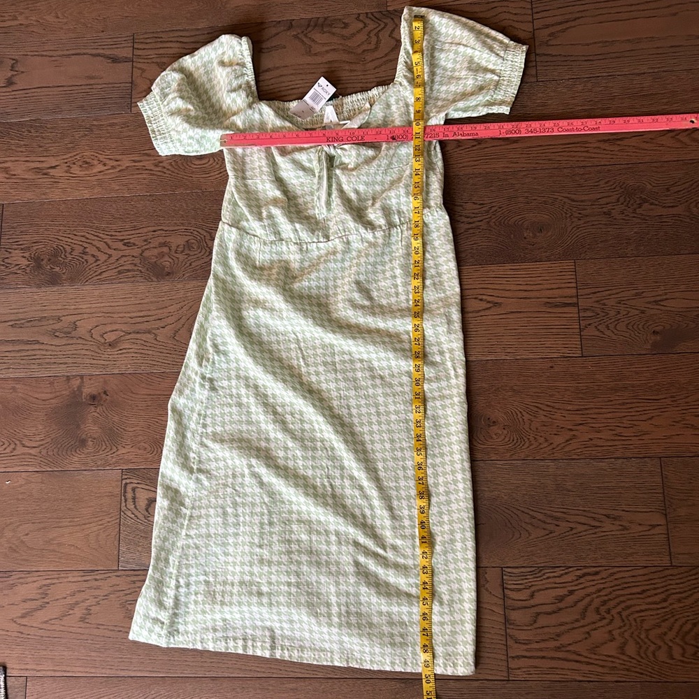 NWT ROXY Summertime Feeling Green & White  checkered Midi Dress Size XL - Picture 12 of 14